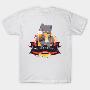 Oktoberfest Octoberfest Cat Loves Beer T-Shirt